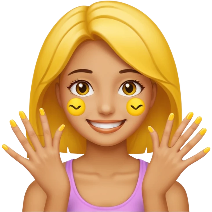 Smiley with Girls nails emoji