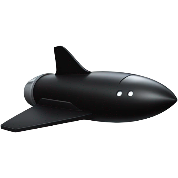 All Black rocket ship emoji