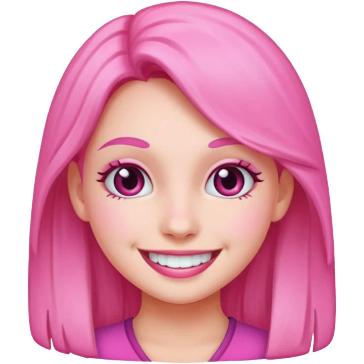 Pink happy girl emoji