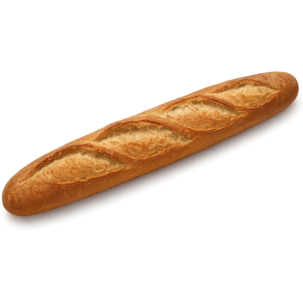 realistic baguette, long, crusty, detailed texture emoji