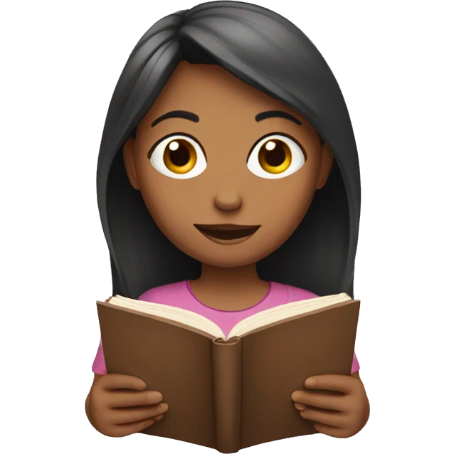 Girl reading emoji