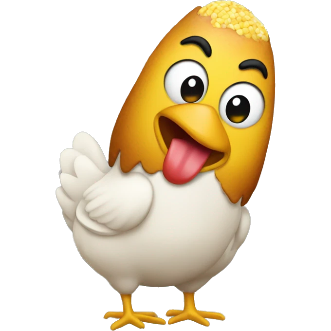 Chicken with a corn dog emoji