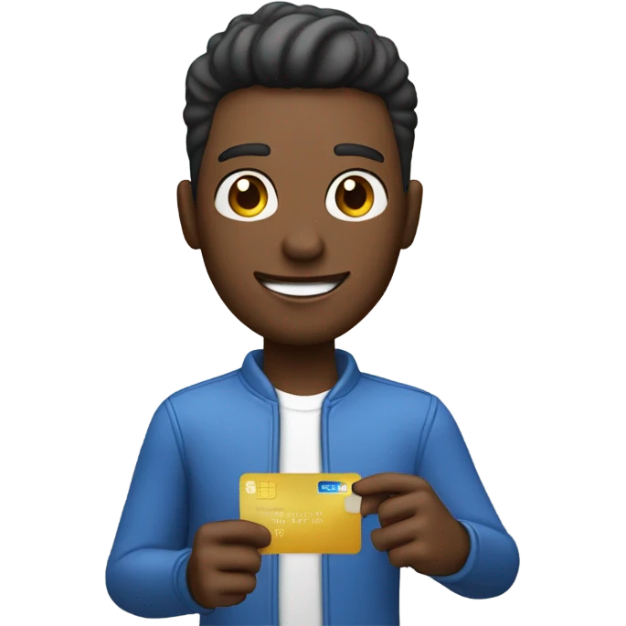 guy showing a credit card  emoji