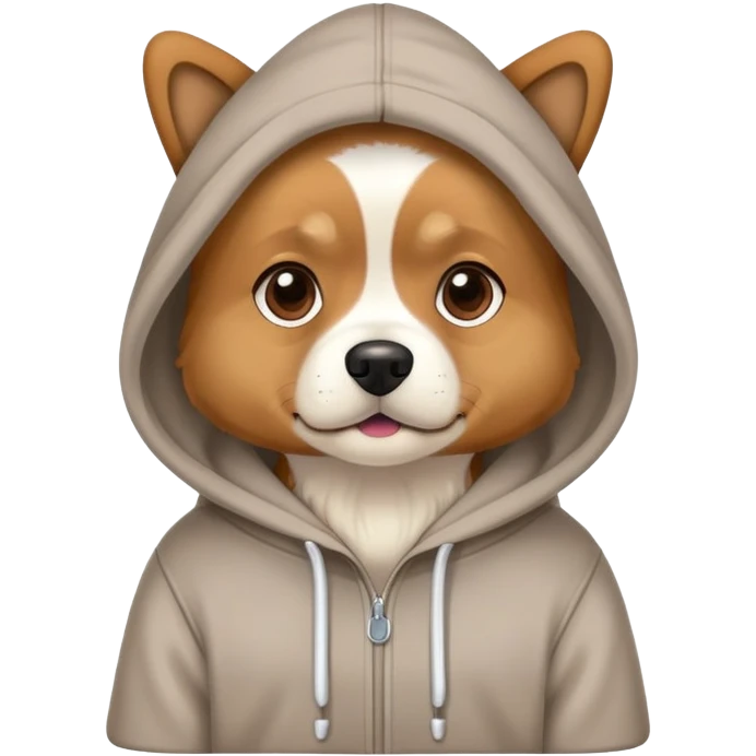 Dog wearing hoodie emoji