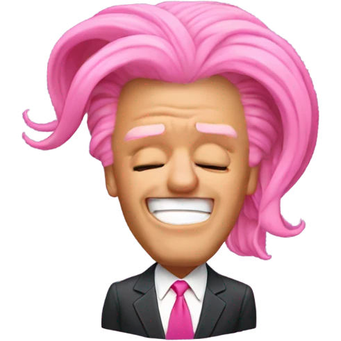 donald trump doing a flip with long pink hair emoji