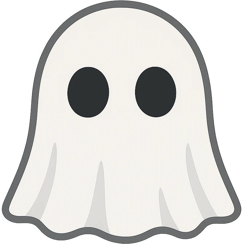 face with ghost sheet emoji, digital illustration, no background emoji