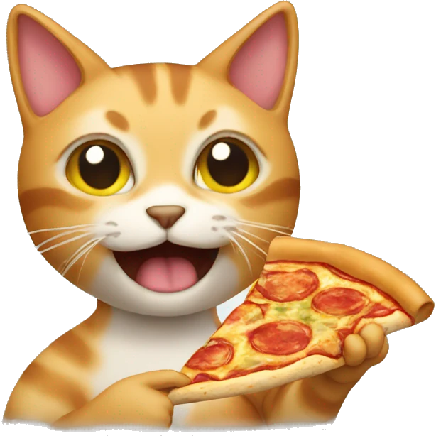 cat eating pizza emoji