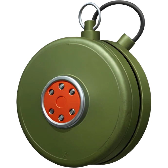 military green flat realistic anti-personnel mine emoji