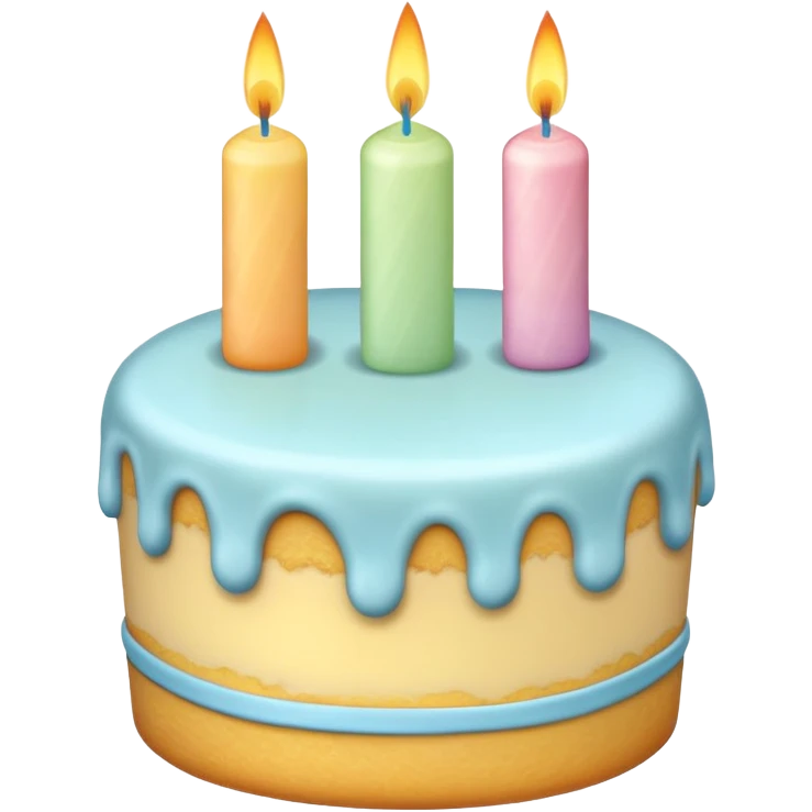 1 layer pastel birthday cake with one candle  emoji