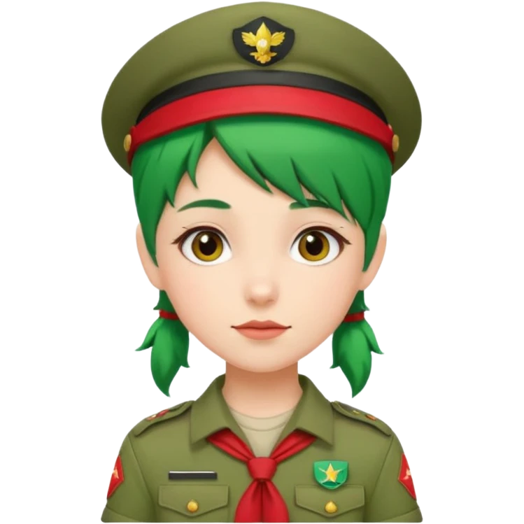 green haired scout girl with red uniform emoji