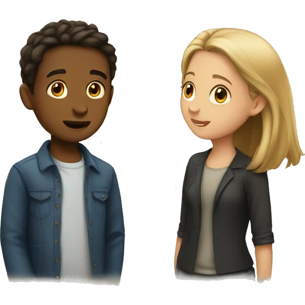 Boy and girl talking  emoji