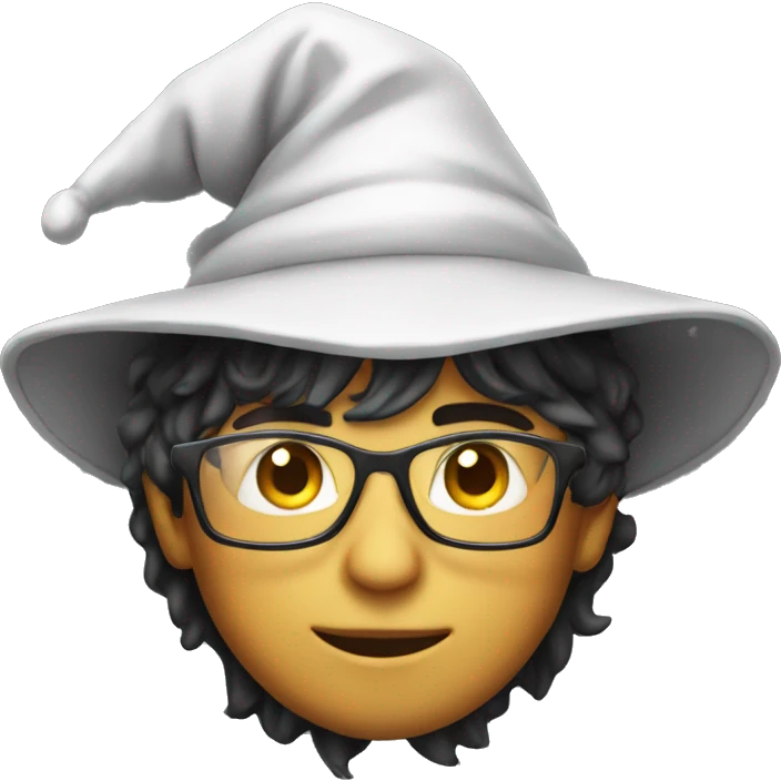 a young wizard wearing glass with lighting hat emoji