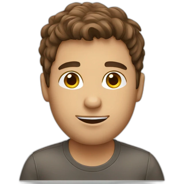 brown hair guy using laptop emoji