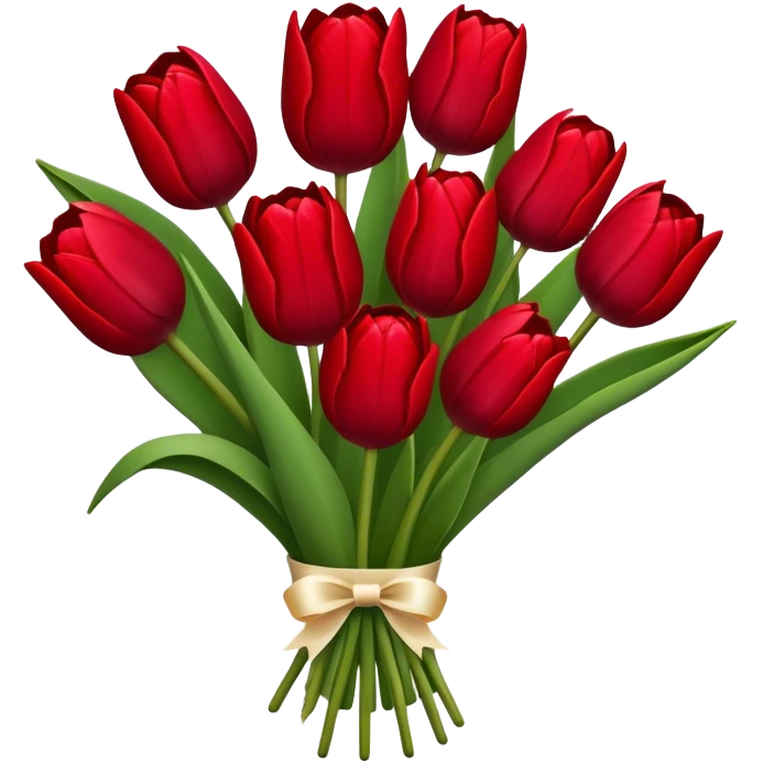 Dark red tulip bouquet  emoji