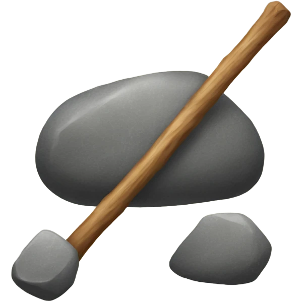 Two rocks and a stick emoji