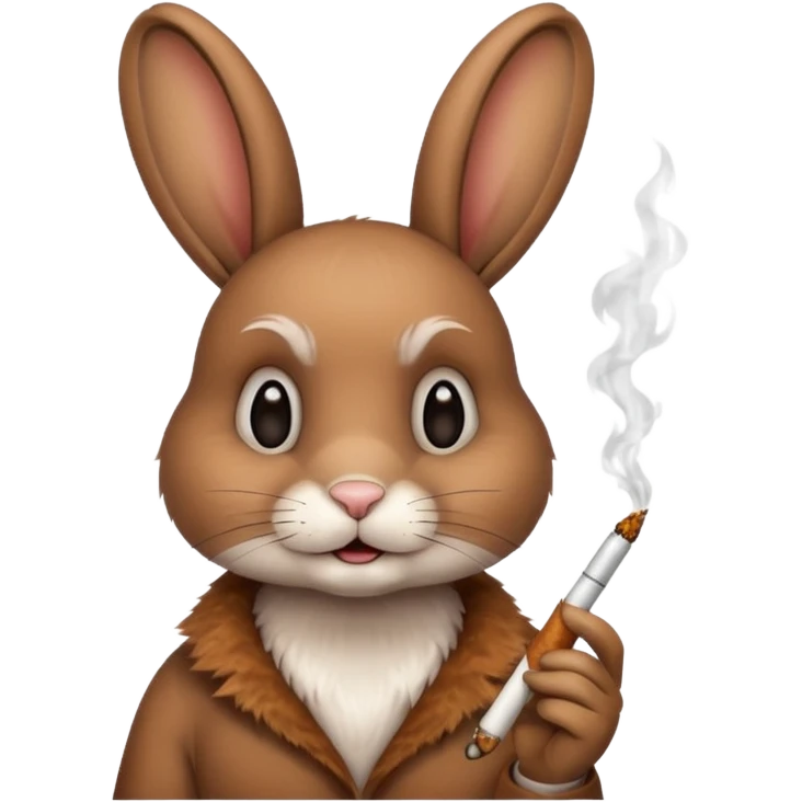 Bunny smoking a joint  emoji