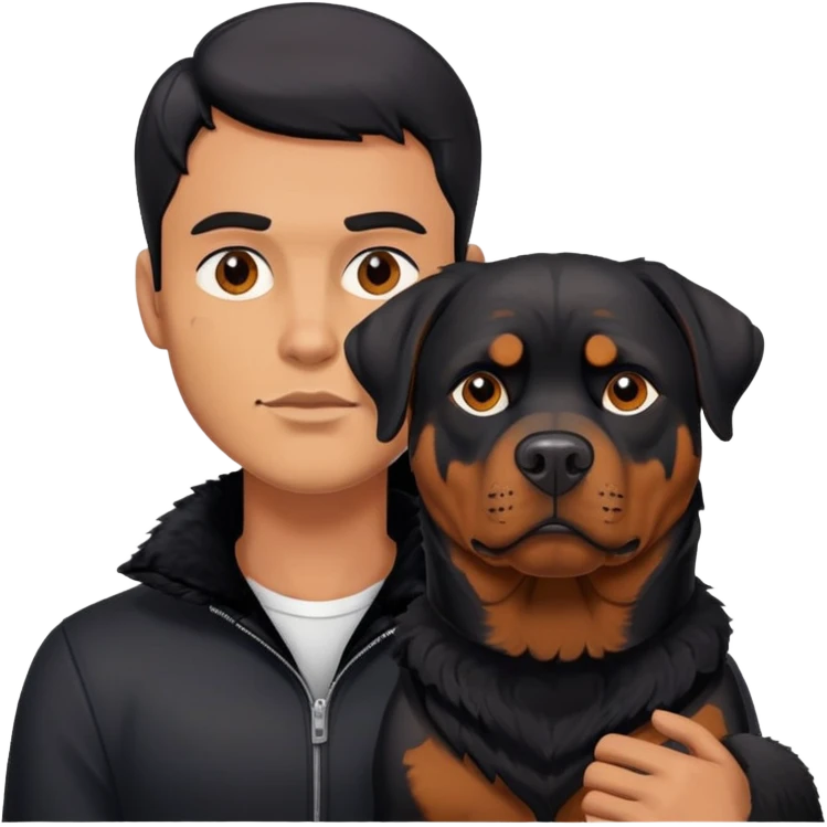 Man’s body Rottweiler head emoji