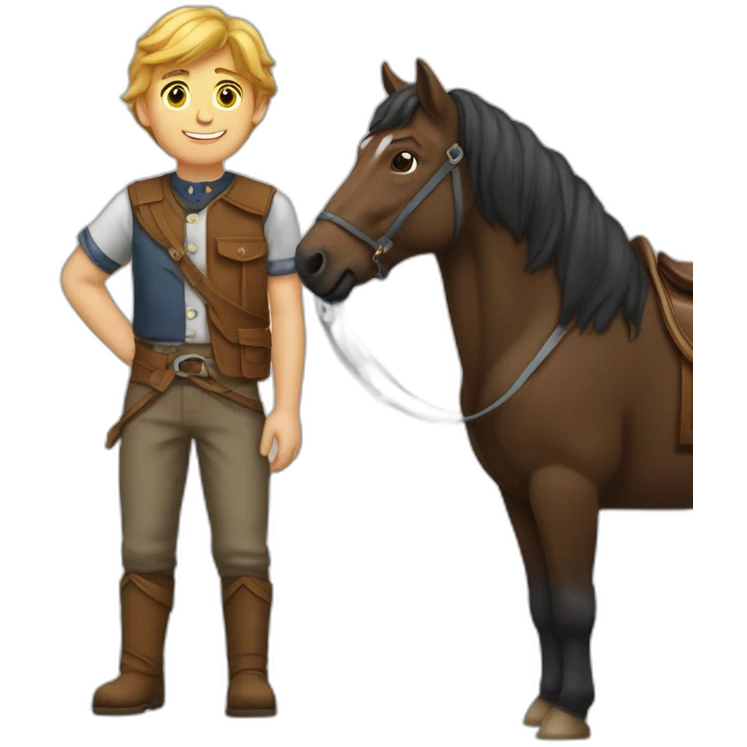 Garçon avec une queue de cheval emoji