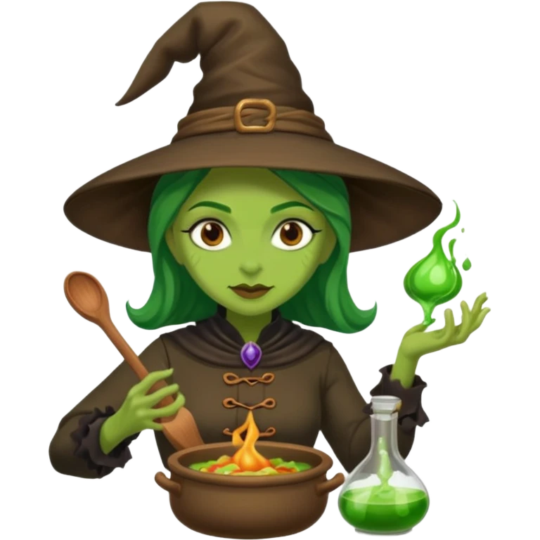 green witch cooking potion emoji
