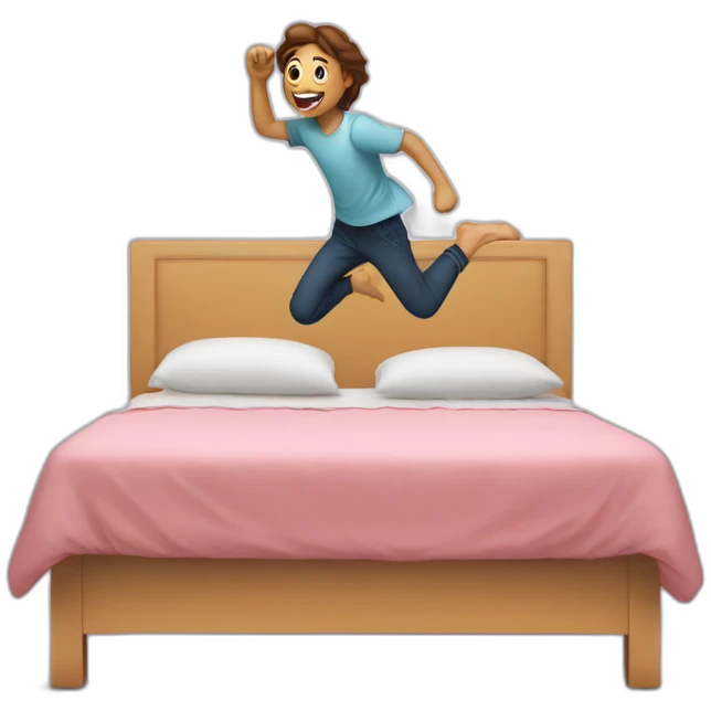 Jumping on a bed emoji