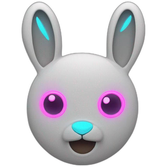 neon rabbit clock emoji