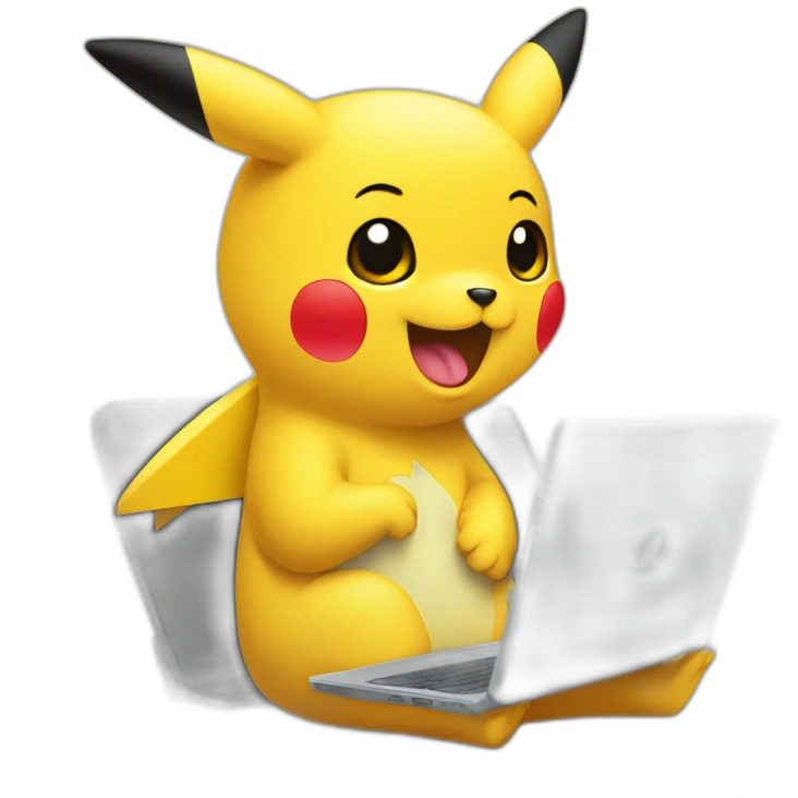 pickachu sur ordinateur emoji