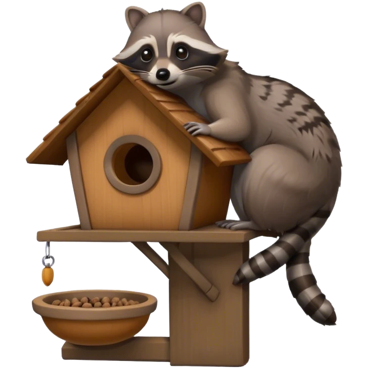 Raccoon on birdfeeder emoji