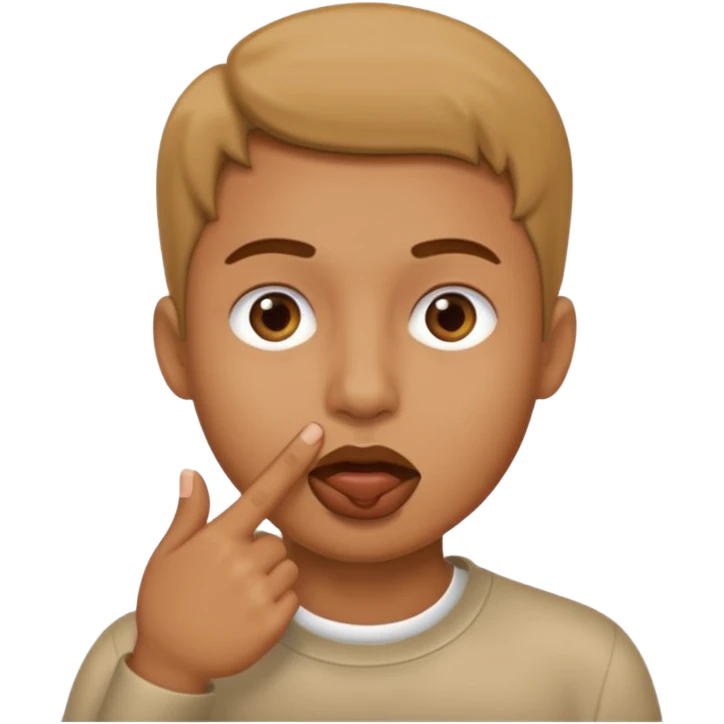 Face finger in it mouth emoji