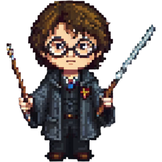 Harry Potter holding a wand emoji