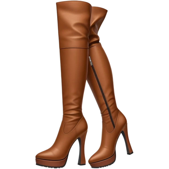 brown y2k heeled knee high boots emoji