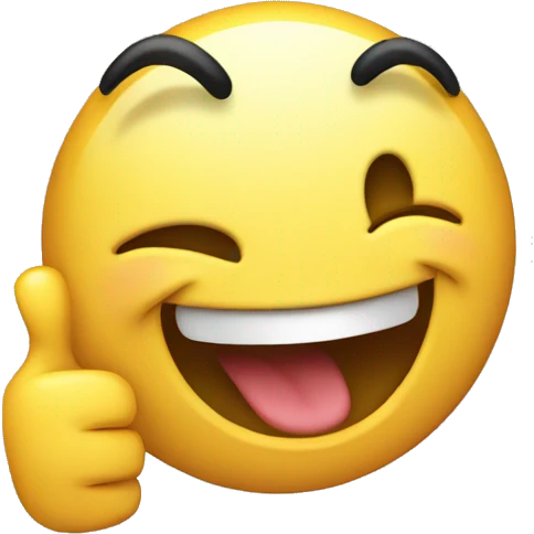 Laughing emoji with thumbs up emoji