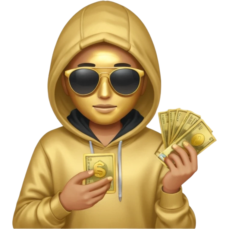 hoodie, sunglasses, money ALL GOLD emoji