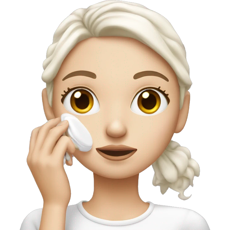 white girl applying cream on face emoji