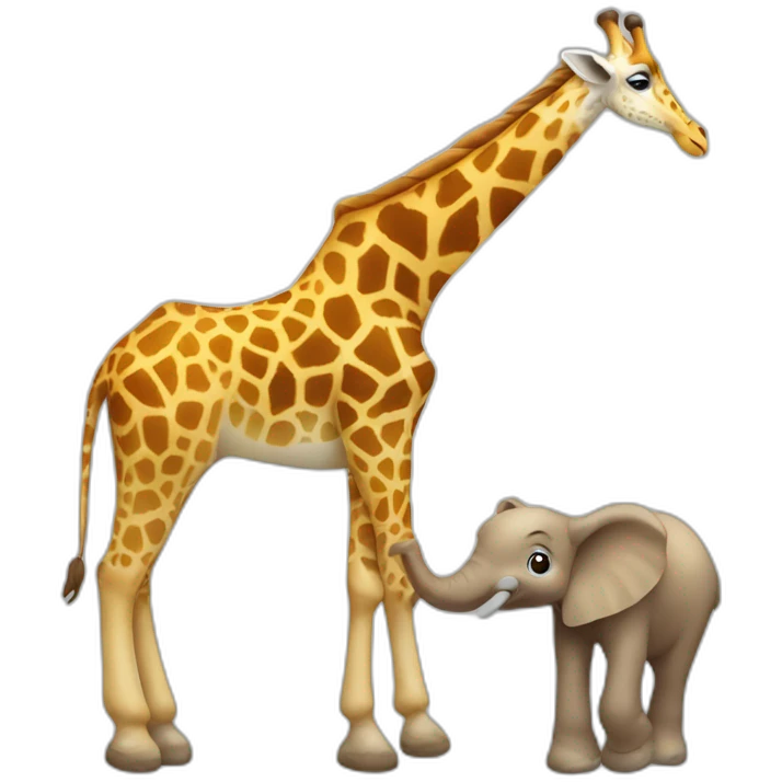 Une girafe sur un éléphant  emoji