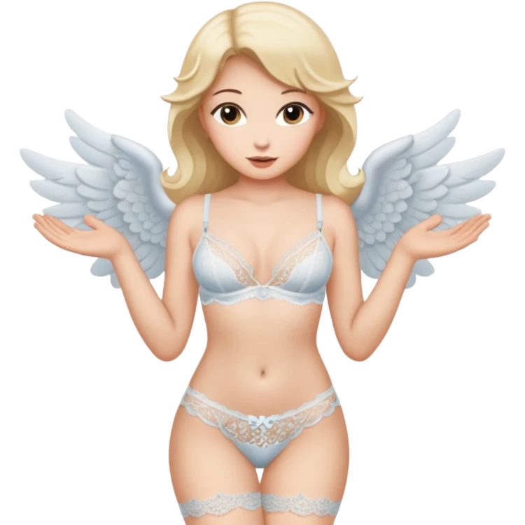Ангел в нижнем белье в похотливой позе emoji