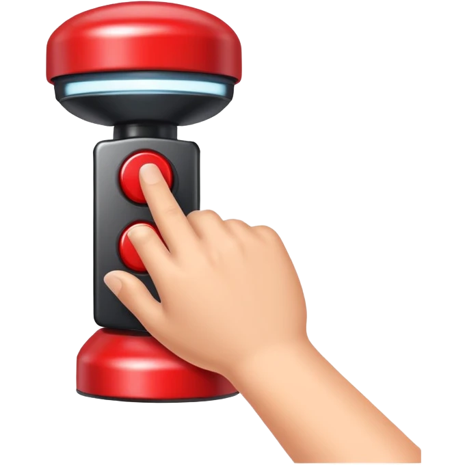 hand hitting a buzzer button emoji