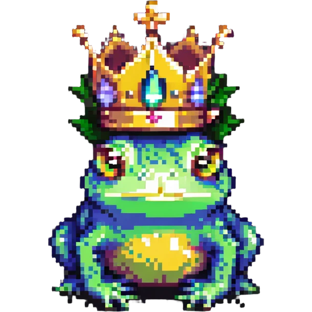 A crowned frog emoji