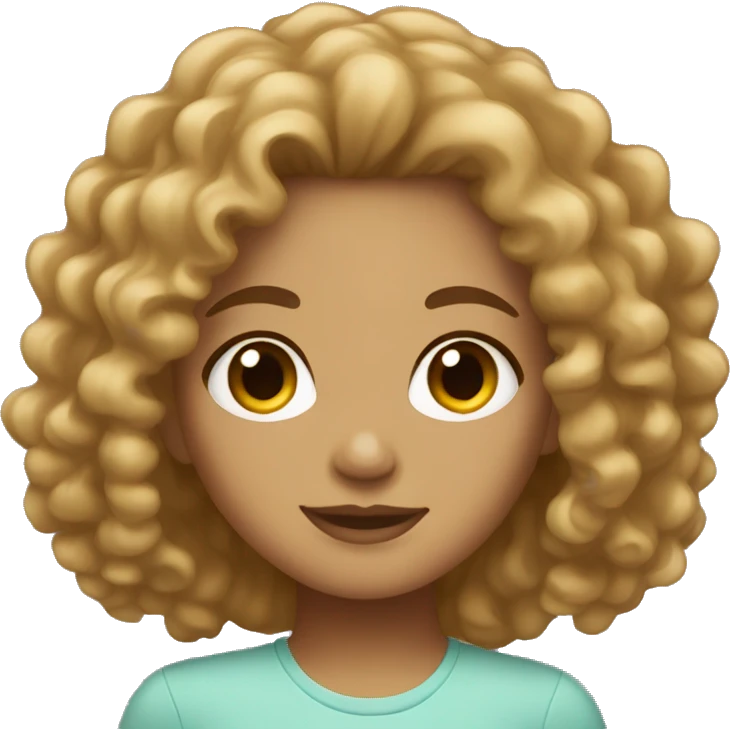 light skin girl with curly hair emoji