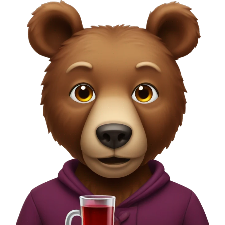 Bear with mulled wine  emoji