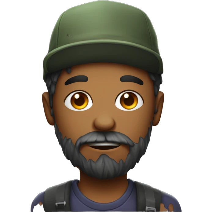 a boy with a beard in a zombie-themed hat emoji