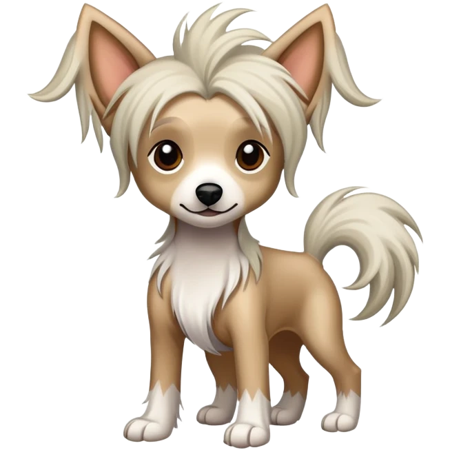 Chinese crested dog emoji
