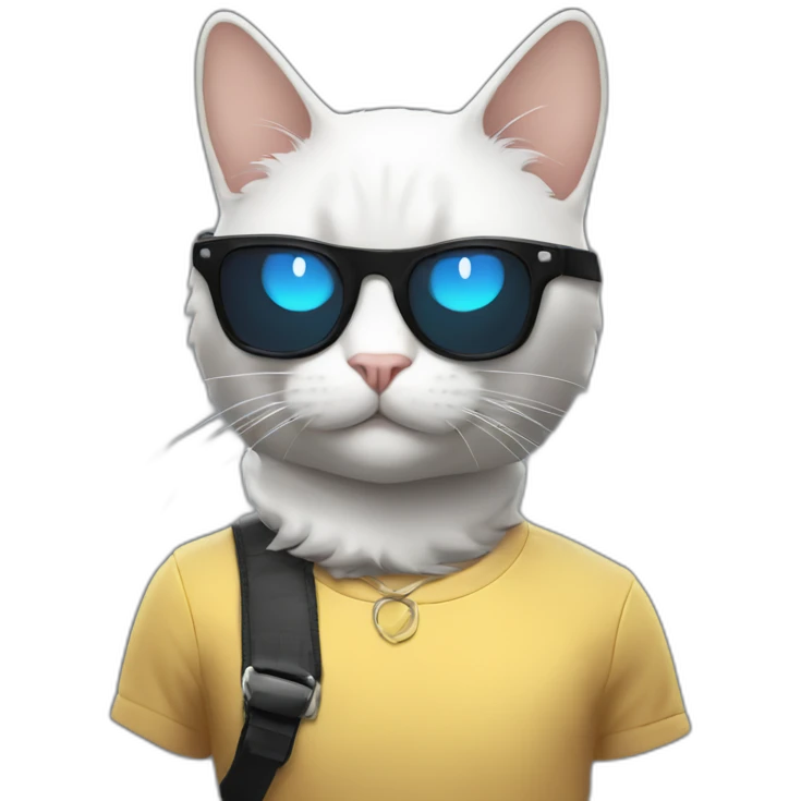 cool cat with black ray ben emoji