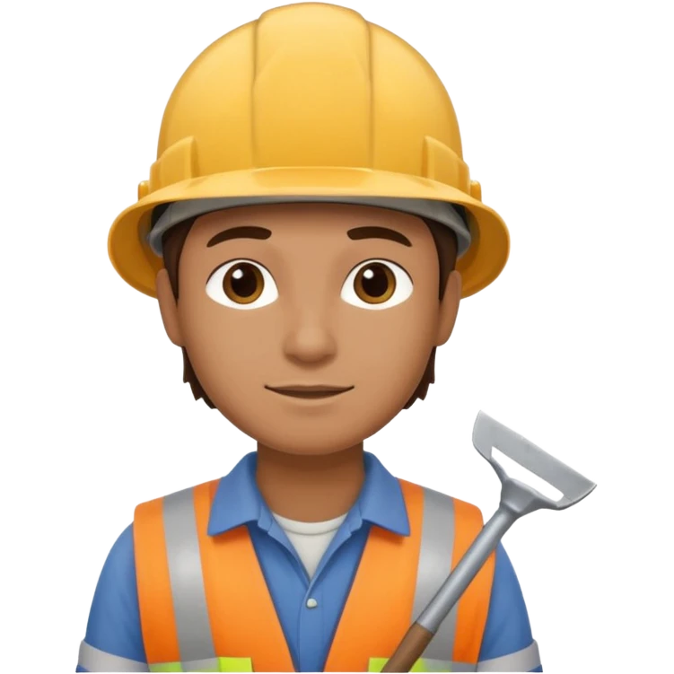 a construction worker holding a farmer's spade towards his shoulder emoji
