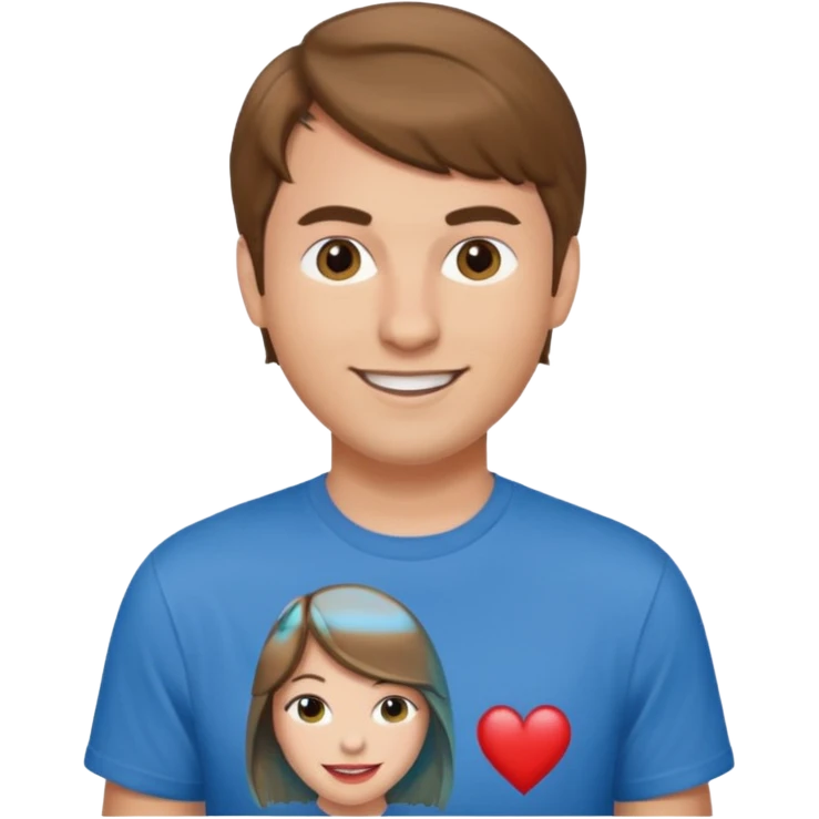 Brown haired man wearing a Taylor swift shirt  emoji