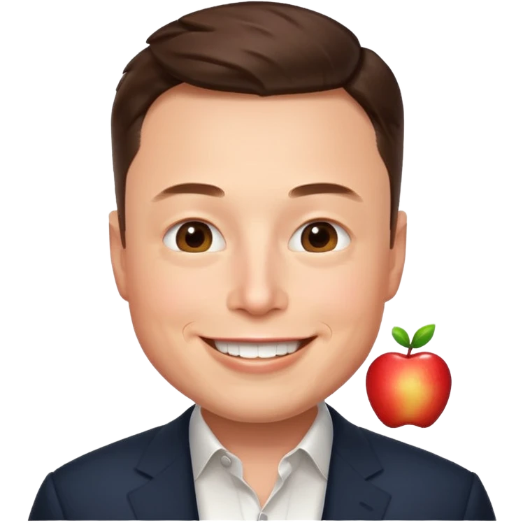 Elon Musk smiling apple style emoji emoji