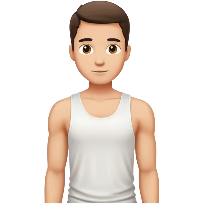 male, wearing a white tank top emoji