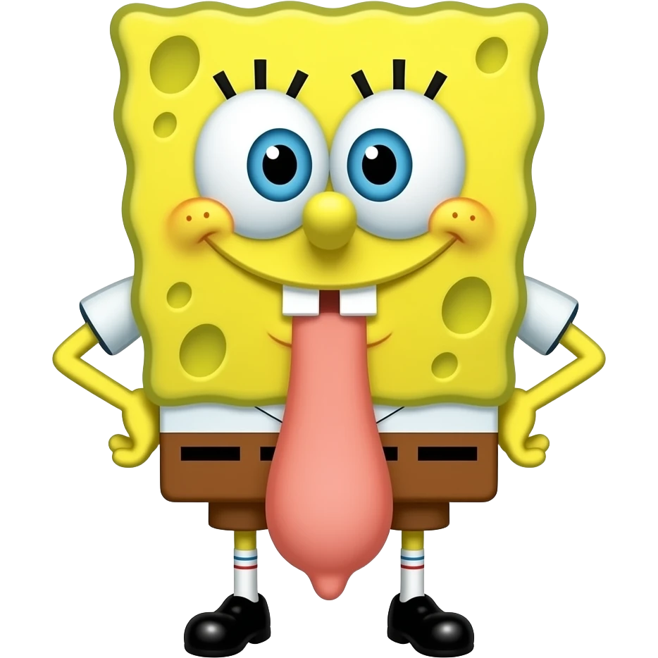 SpongeBob with a large penis emoji