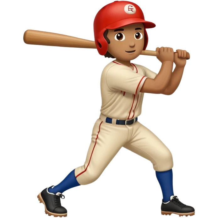 Baseball player swinging a bat at a baseball  emoji