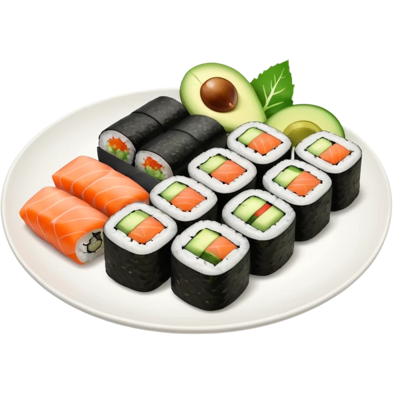 Maki rolls in a plate emoji
