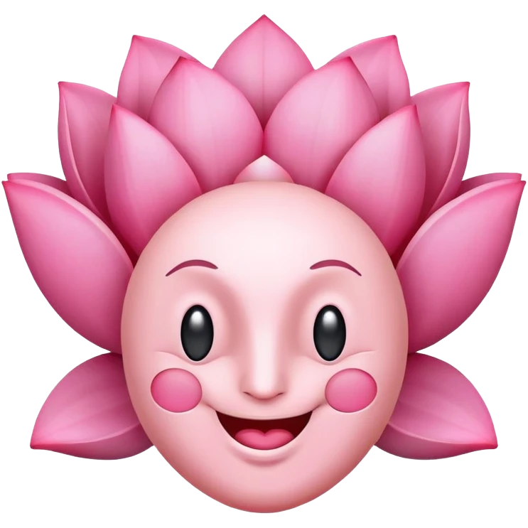 brain with happy face and lotus flower, representing mental harmony emoji